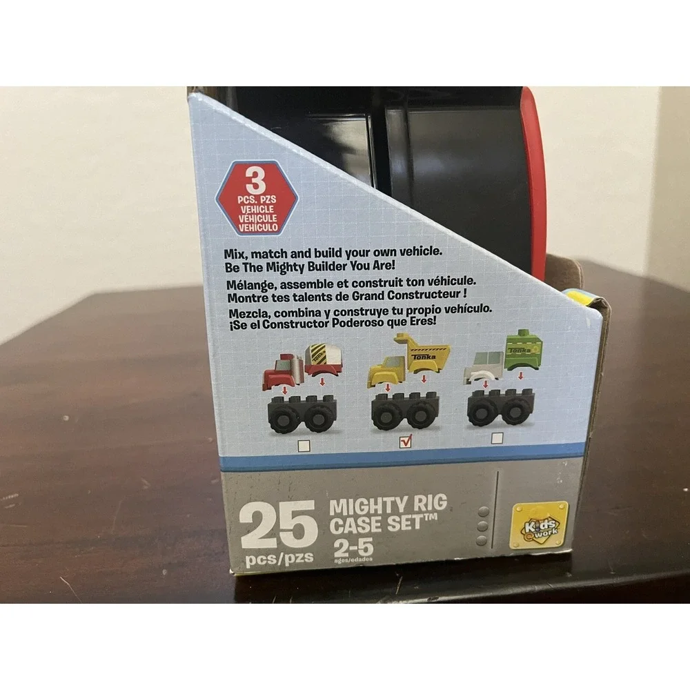 Tonka Mighty Builders Rig Case Brick Construction Playset 25 Blocks Truck Crane